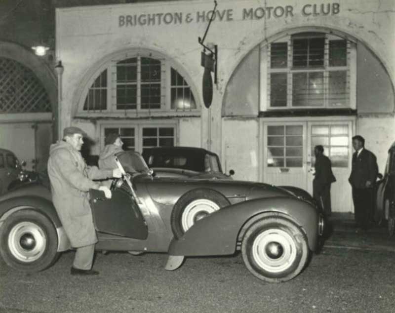 Allard in front of the BHMC clubhouse